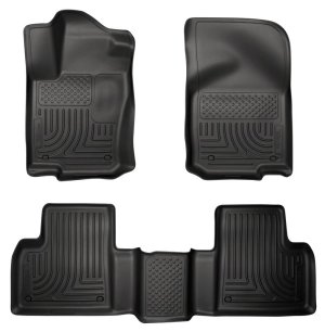 Mercedes-Benz M-Class Floor Liners - Front + Rear - Husky Liners - WeatherBeater Combo - Black - 2012